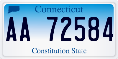 CT license plate AA72584