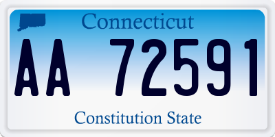 CT license plate AA72591