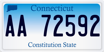 CT license plate AA72592