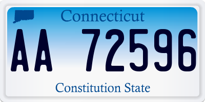 CT license plate AA72596