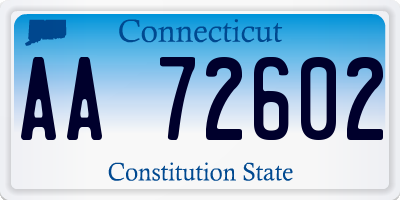 CT license plate AA72602
