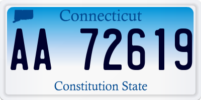 CT license plate AA72619