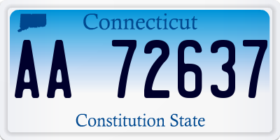 CT license plate AA72637