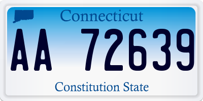 CT license plate AA72639