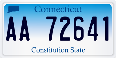 CT license plate AA72641