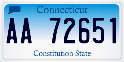 CT license plate AA72651