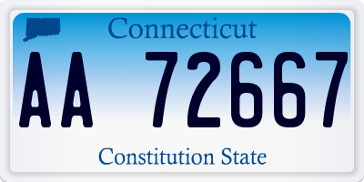 CT license plate AA72667