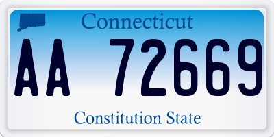 CT license plate AA72669