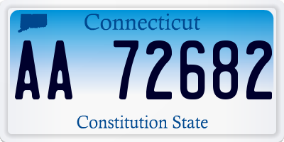 CT license plate AA72682