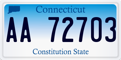 CT license plate AA72703