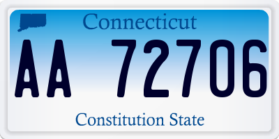 CT license plate AA72706