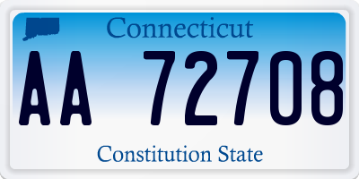CT license plate AA72708