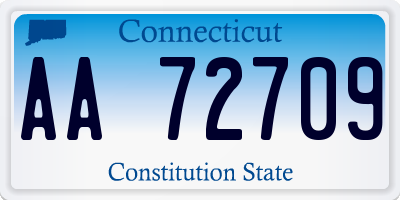 CT license plate AA72709
