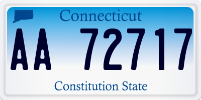 CT license plate AA72717