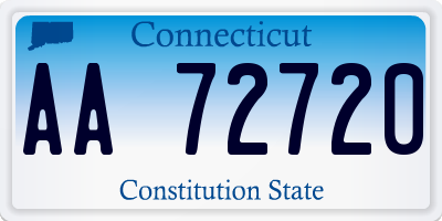 CT license plate AA72720