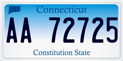 CT license plate AA72725