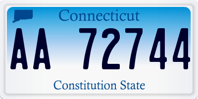 CT license plate AA72744