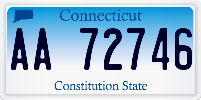 CT license plate AA72746