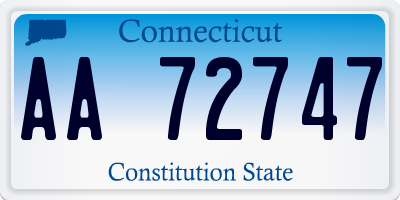 CT license plate AA72747