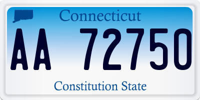 CT license plate AA72750