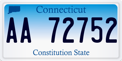 CT license plate AA72752