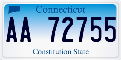 CT license plate AA72755