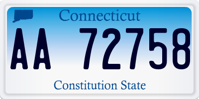 CT license plate AA72758