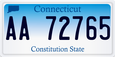 CT license plate AA72765
