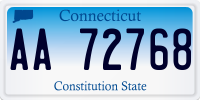 CT license plate AA72768