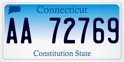 CT license plate AA72769