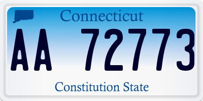 CT license plate AA72773