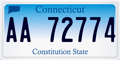 CT license plate AA72774