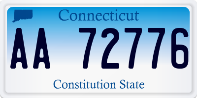 CT license plate AA72776