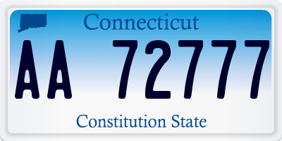 CT license plate AA72777