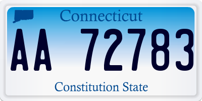CT license plate AA72783