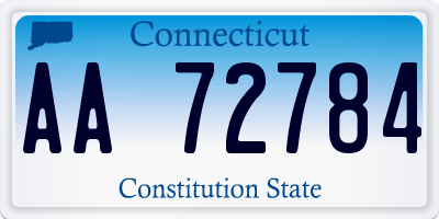 CT license plate AA72784