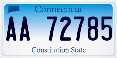 CT license plate AA72785