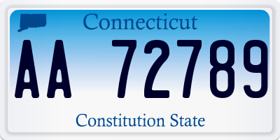 CT license plate AA72789