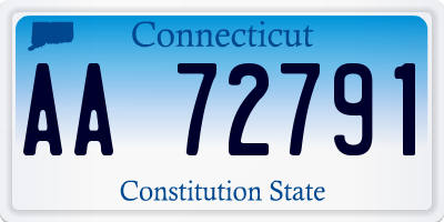 CT license plate AA72791