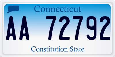 CT license plate AA72792