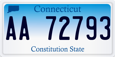 CT license plate AA72793