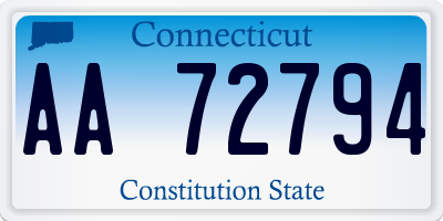 CT license plate AA72794