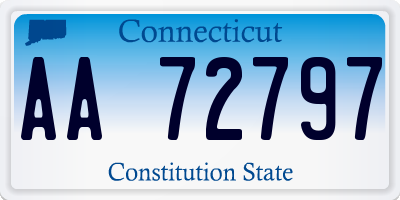 CT license plate AA72797