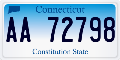 CT license plate AA72798