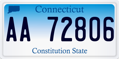CT license plate AA72806