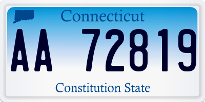 CT license plate AA72819