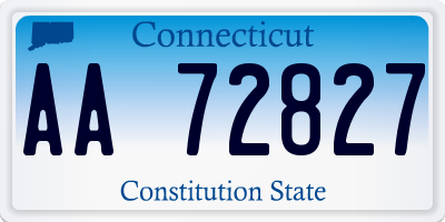 CT license plate AA72827