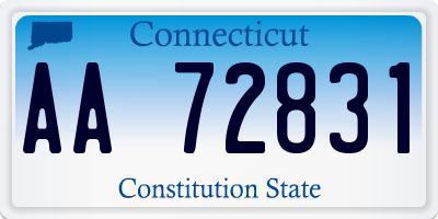CT license plate AA72831