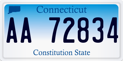 CT license plate AA72834