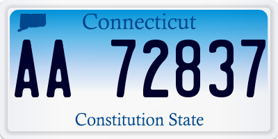 CT license plate AA72837